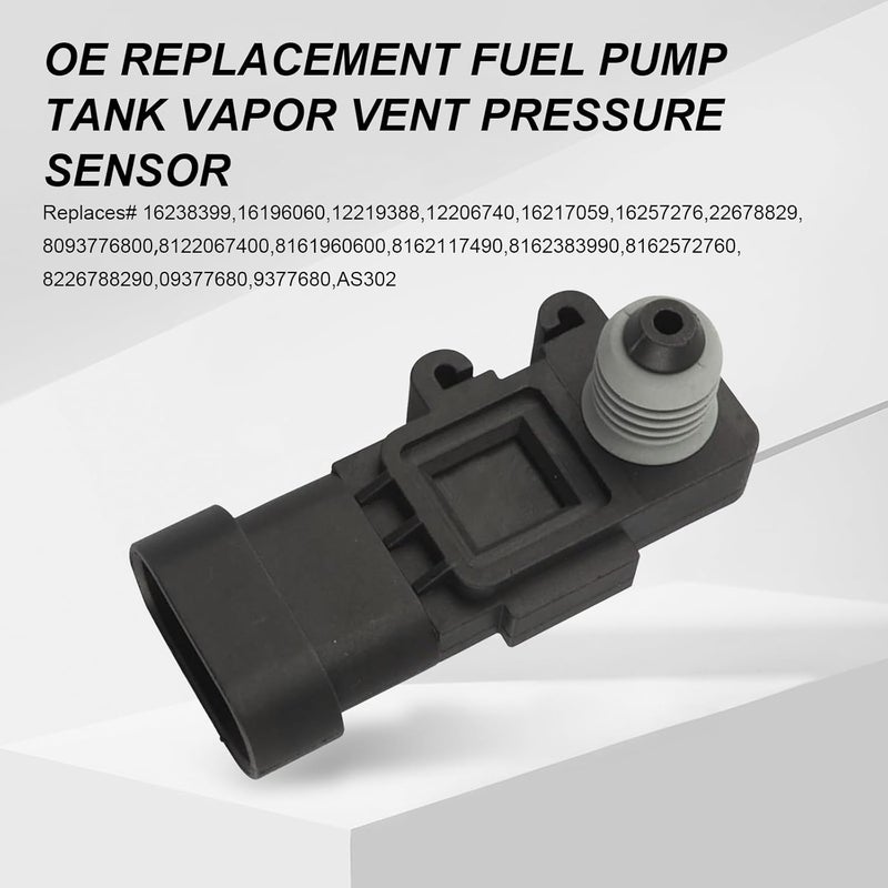 dawfall Pack-1 Car Fuel Tank Pressure Sensor, Vapor Vent Port Tank Pressure Sensor, Replacement OEM #16238399, 9377680, 09377680, 16196060 Accessories, Compatible with Delphi Third Generation (Black) - Image 2